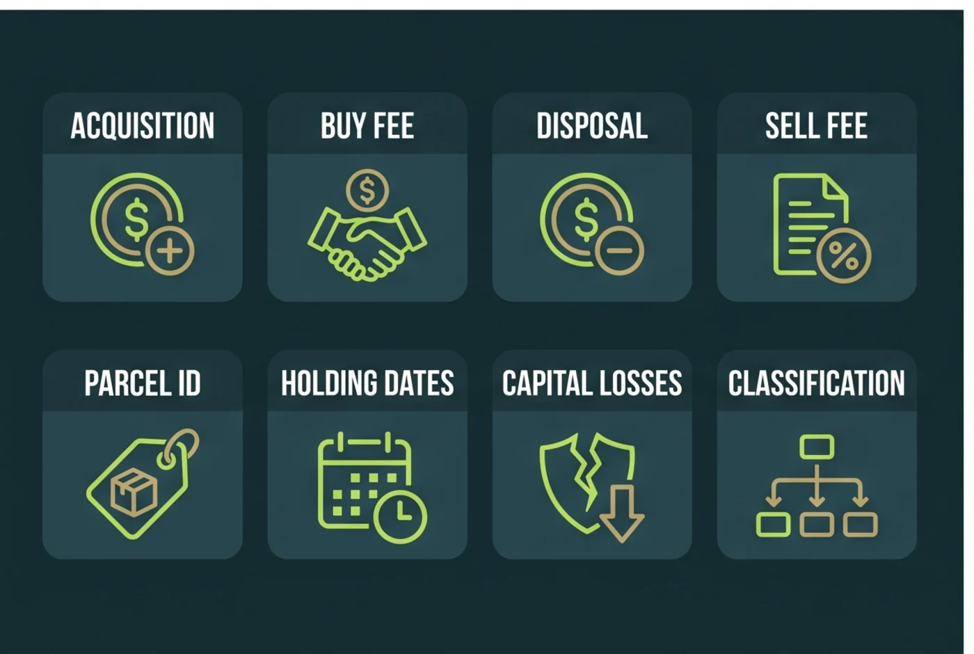 Eight inputs for an Australian crypto capital gain calculation