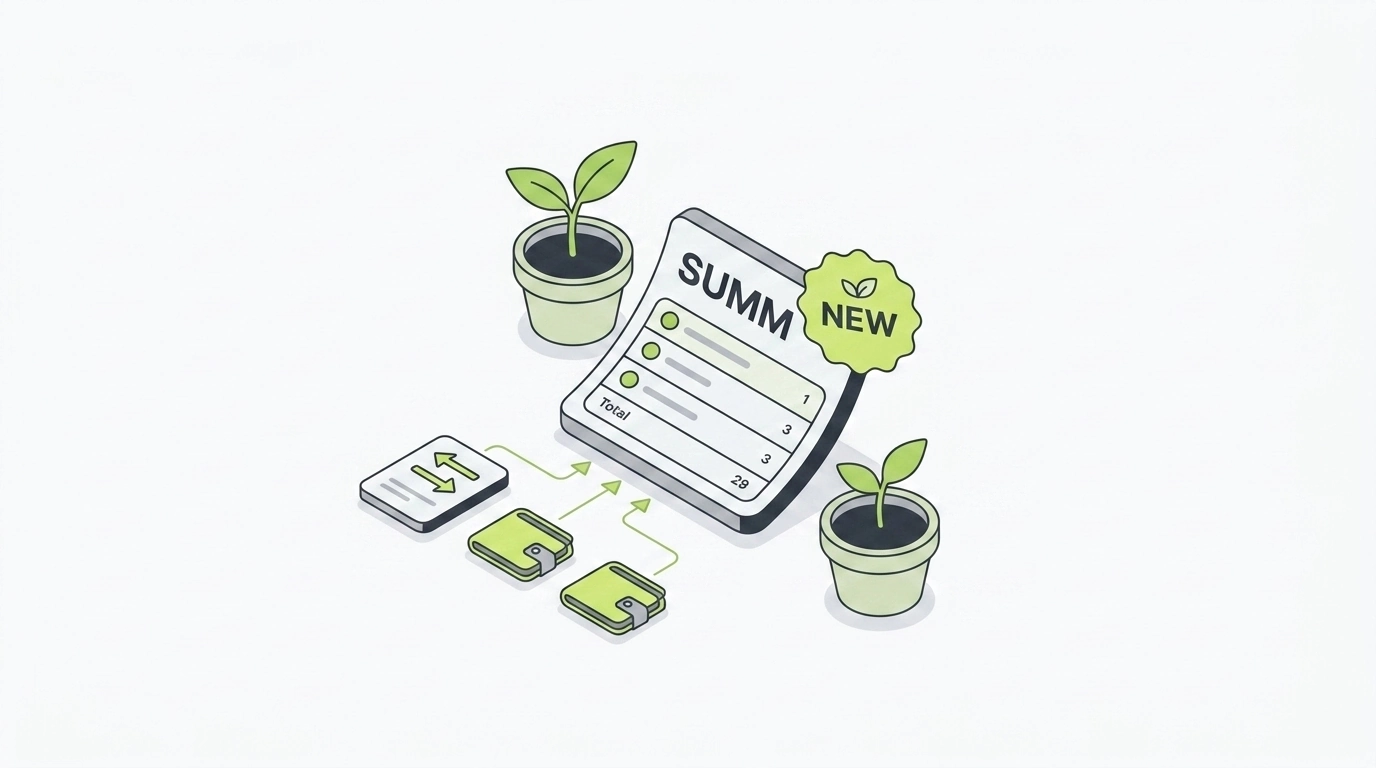 Summ crypto tax software as a new tool for small portfolios: one exchange and two wallets feeding a compact dashboard