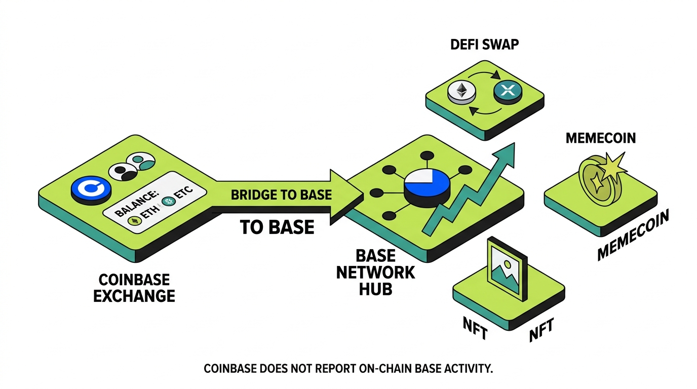 Base network taxes: bridging from Coinbase to Base, then DeFi swaps, NFTs, and memecoins on Base, all of which are taxable and not reported by Coinbase