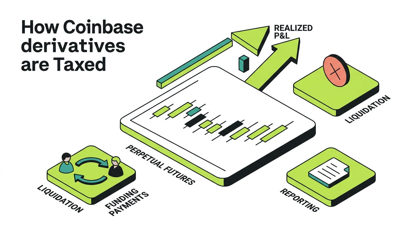 How Coinbase derivatives are taxed: perpetual futures positions create realized profit and loss, with funding payments and liquidations factored into the result