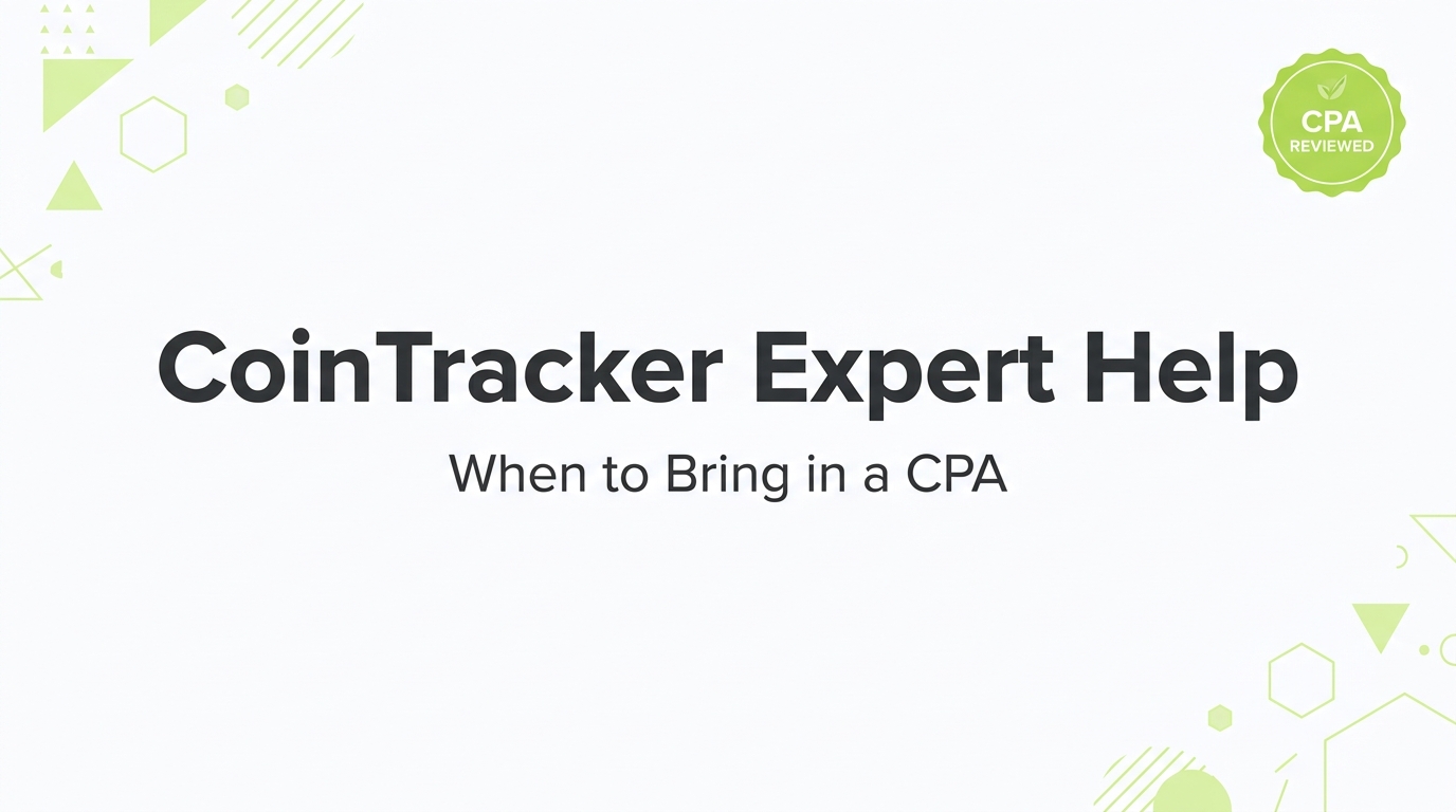 Count On Sheep | When to bring in a CoinTracker expert or crypto tax specialist