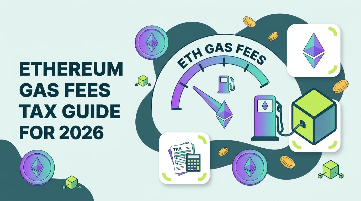 Count On Sheep | Ethereum gas fees tax guide 2026 hero illustration with a fuel gauge made of ETH