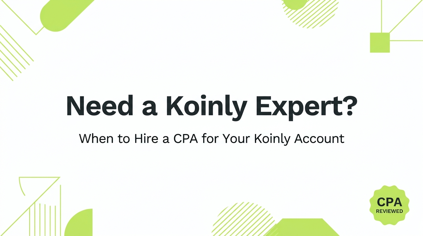 Count On Sheep | When to bring in a Koinly expert or crypto tax specialist