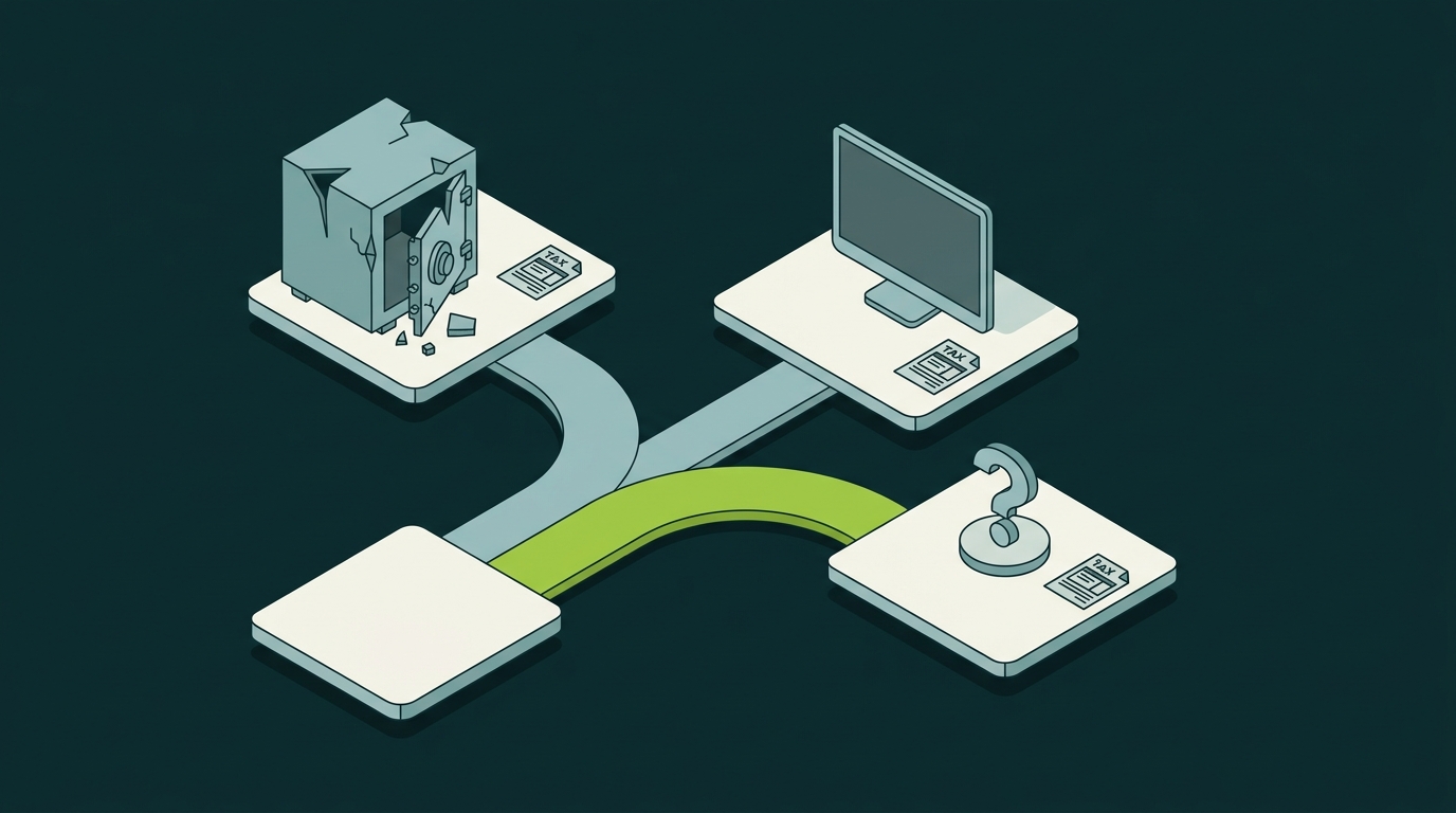 Isometric branching paths showing different types of crypto loss