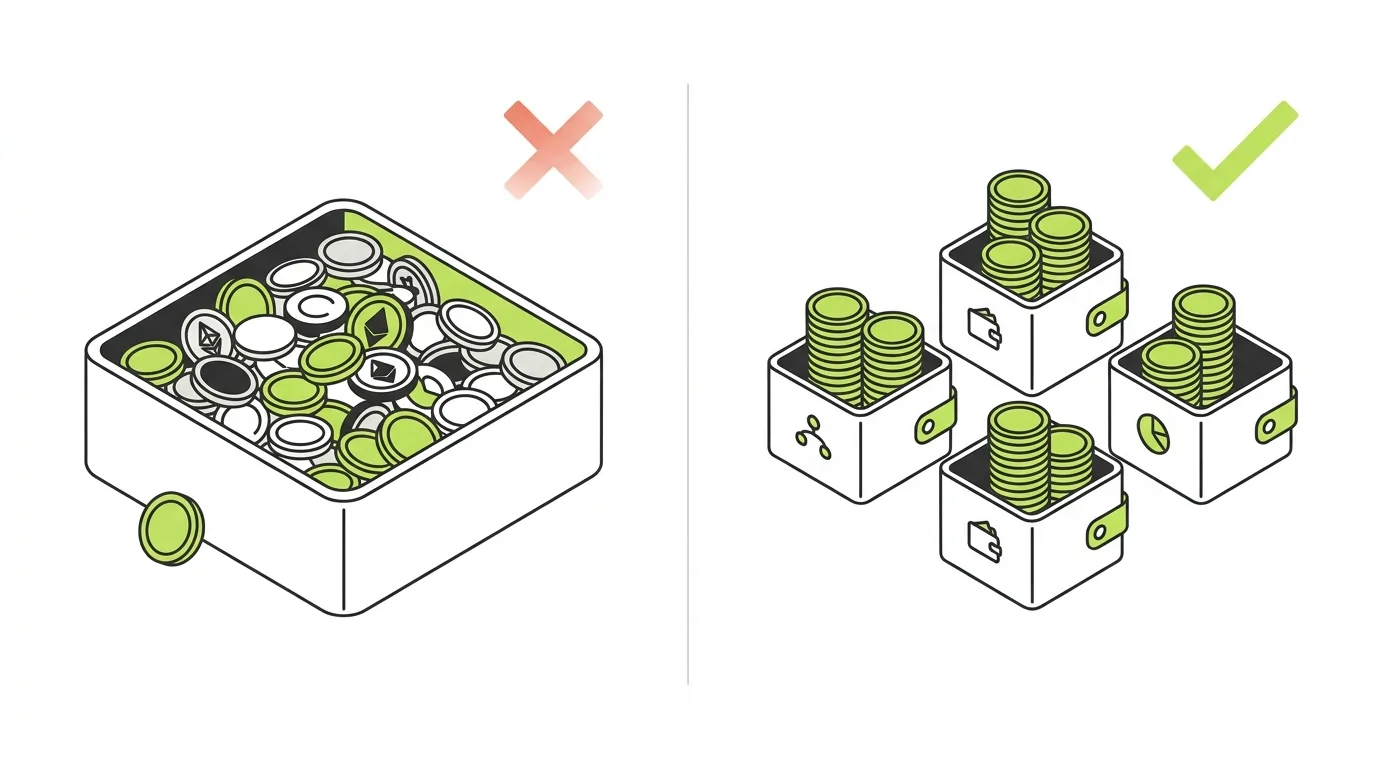 Side by side comparison of universal cost basis pooling versus per-wallet cost basis tracking