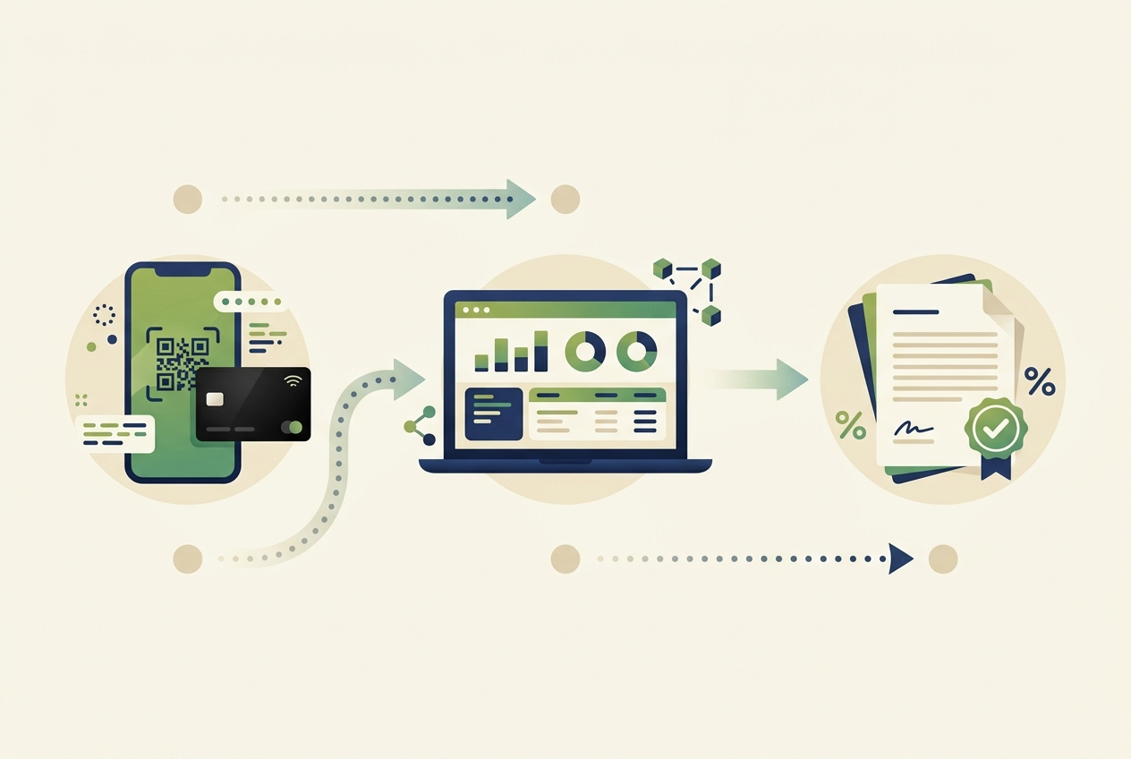 Step by step illustration of importing Tangem public addresses into crypto tax software and producing IRS tax forms