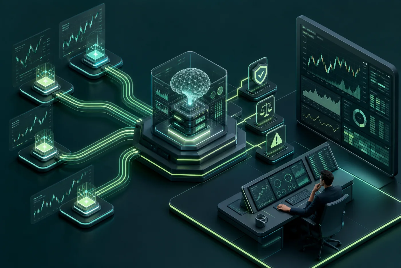 AI crypto trading bot system with risk controls and human oversight
