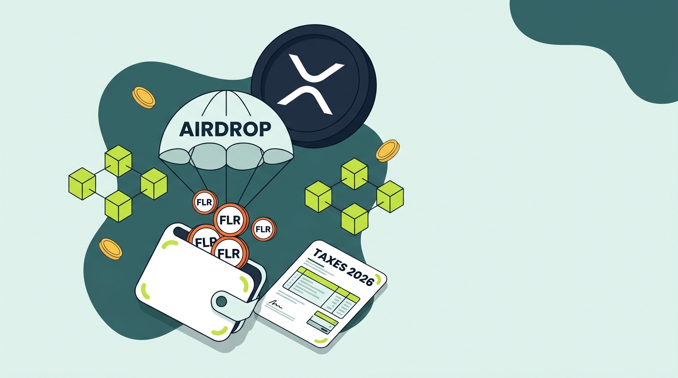 Count On Sheep | XRP Flare airdrop taxes 2026 guide hero illustration