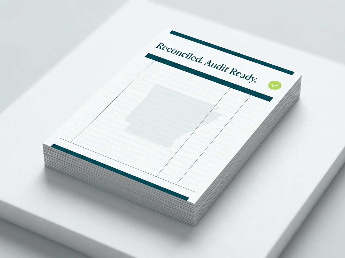 Arkansas crypto tax professional audit-ready report illustration