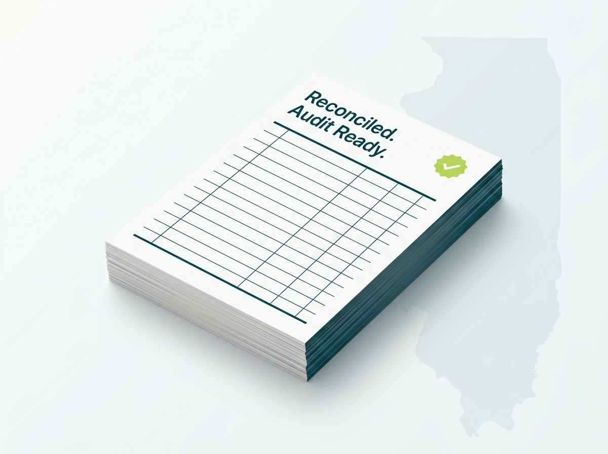 Illinois crypto tax professional audit-ready report illustration