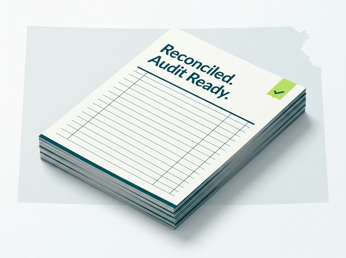 Kansas crypto tax professional audit-ready report illustration