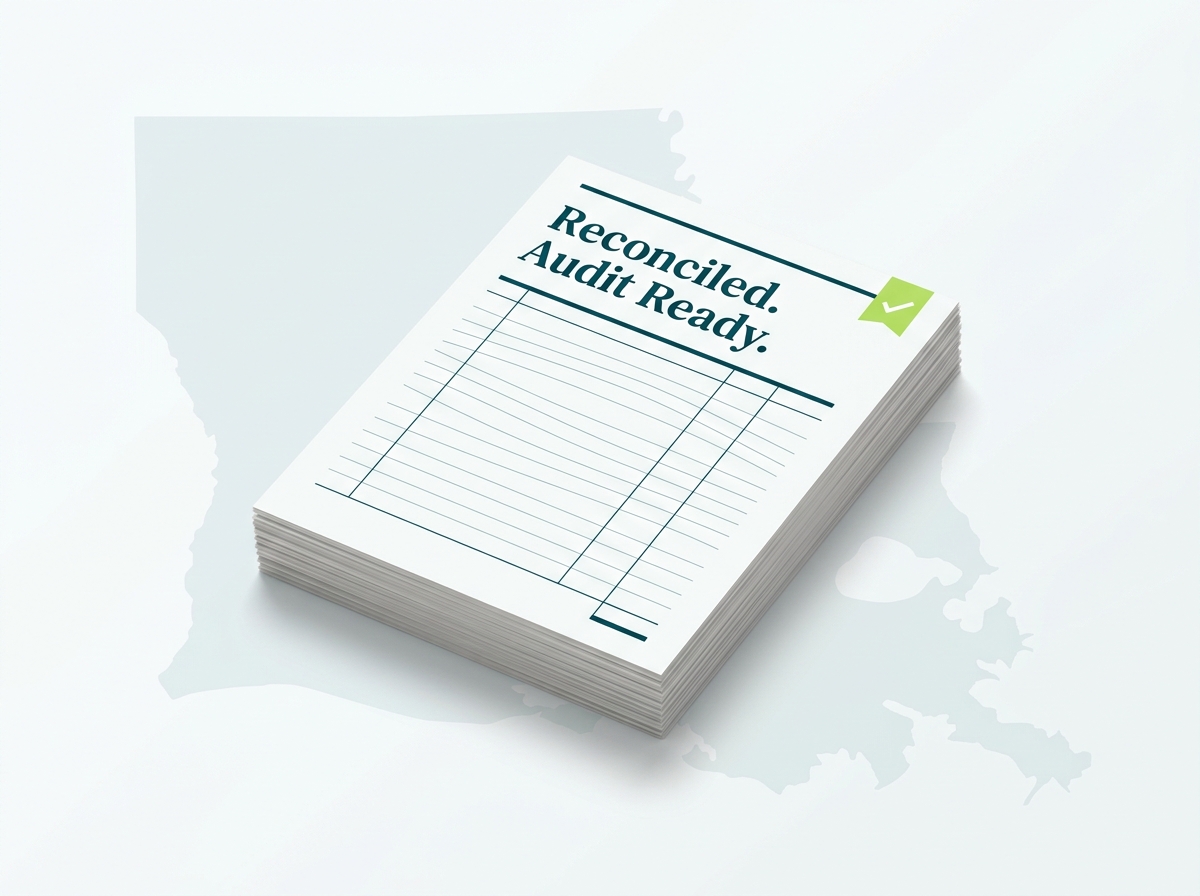 Louisiana crypto tax professional audit-ready report illustration