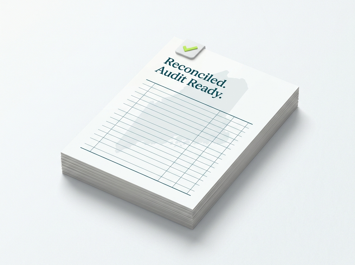 Maine crypto tax professional audit-ready report illustration